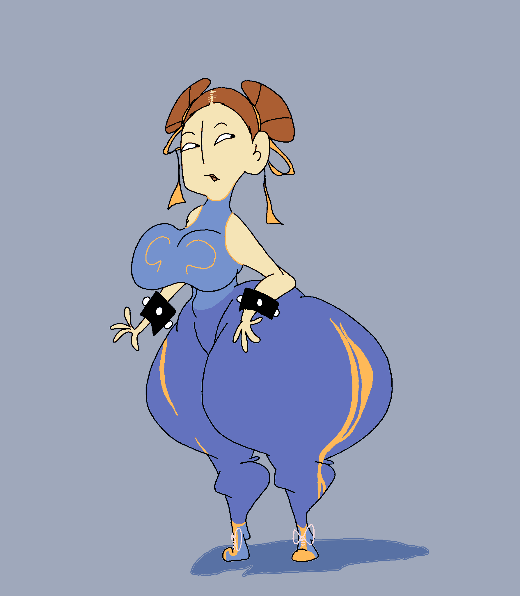 arm_bracelets ass big_ass big_breasts big_butt blue_dress blue_outfit bowtie breasts brown_hair bun_hair capcom chinese chinese_clothes chinese_female chun-li chun-li_(fortnite) chun-li_(street_fighter_alpha) double_bun female female_only gigantic_ass hair hair_bun hair_ornament hips hips_wider_than_shoulders huge_ass huge_breasts huge_hips hyper_ass looking_away safres_0 street_fighter street_fighter_alpha thick_thighs thighs thighs_bigger_than_head thighs_bigger_than_torso wide_hips