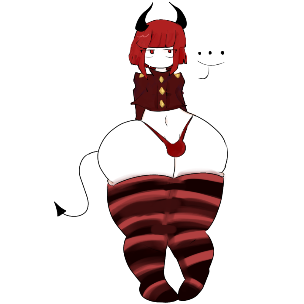 ... 1femboy benihotaru_(funamusea) big_ass big_thighs black_horns comission demon demon_femboy fat_ass fat_thighs funamusea gay half-naked horns long_legs long_stockings male_only png red_eyes red_hair red_panties serious serious_look solo syeawater_(artist) thick_thighs white_body white_skin