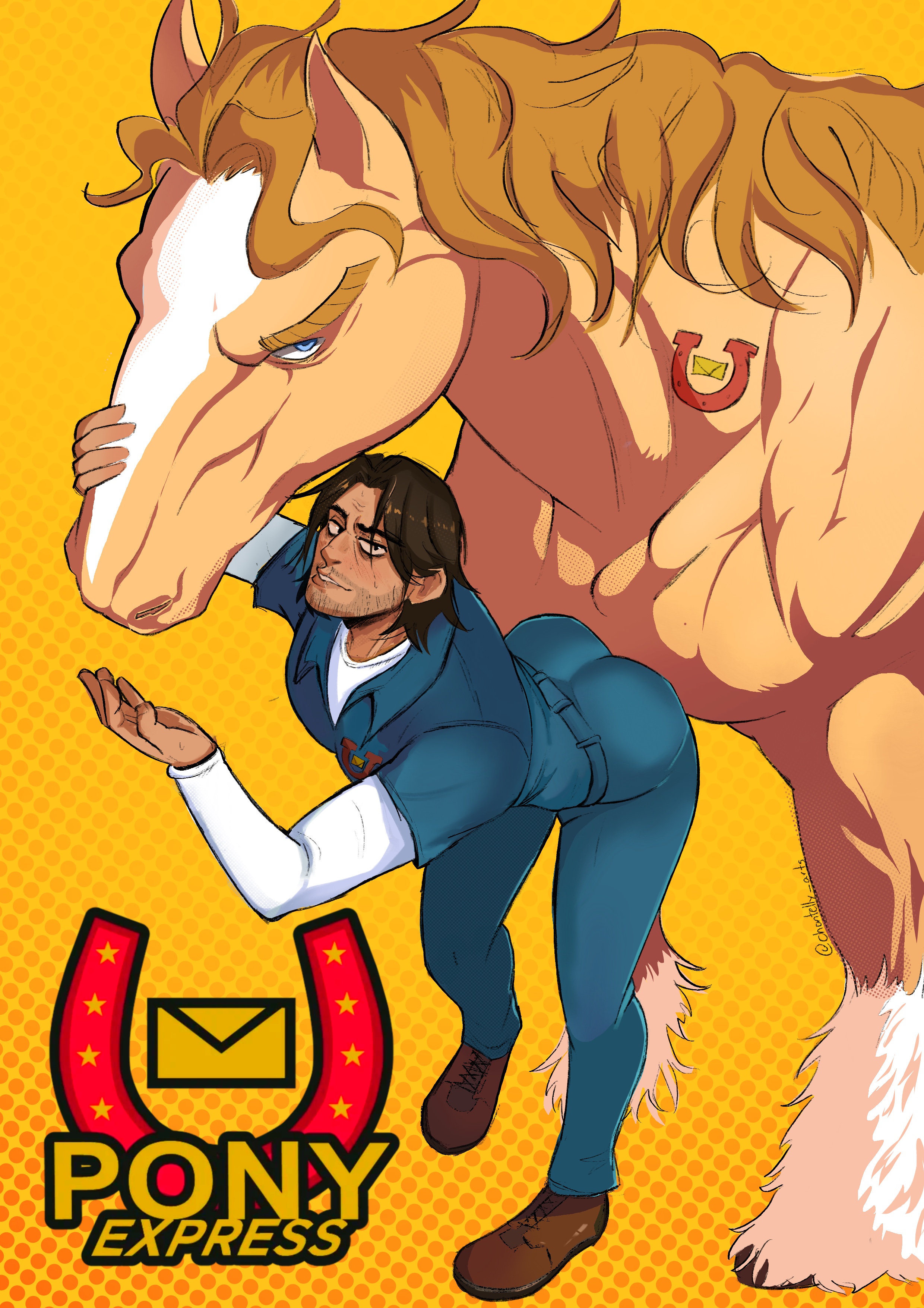curly (mouthwashing), horse, horse comic, jimmy (mouthwashing), kakyoin x jotaro, mouthwashing, mr hands, zoophilia