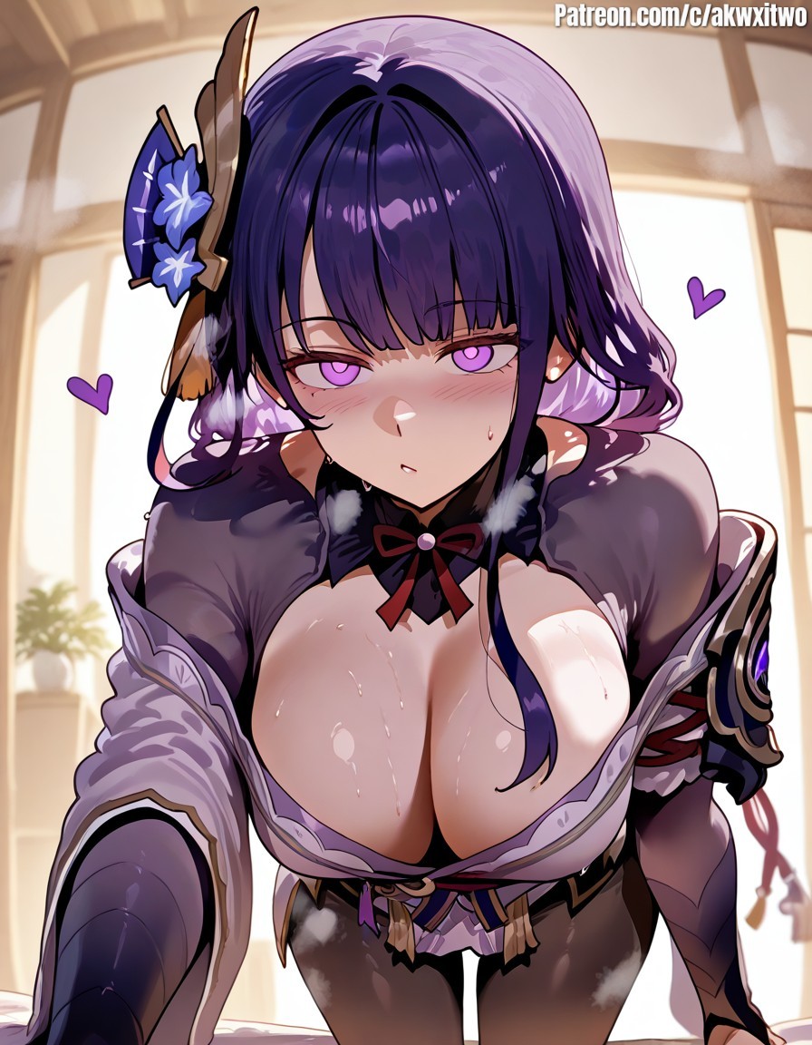 1female 1girls ai_assisted ai_generated akwxitwo artifact ass big_ass big_breasts big_butt big_thighs black_pantyhose clothed clothed_sex clothing curvy curvy_female curvy_figure day daytime dominant dominant_female domination female female female_focus genshin_impact house human large_ass large_breasts long_hair long_sleeves mature_female no_bra on_top pantyhose pink_eyes plant purple_eyes purple_hair raiden_shogun sex shy straight sweat sweatdrop sweating sweaty thighs voluptuous voluptuous_female