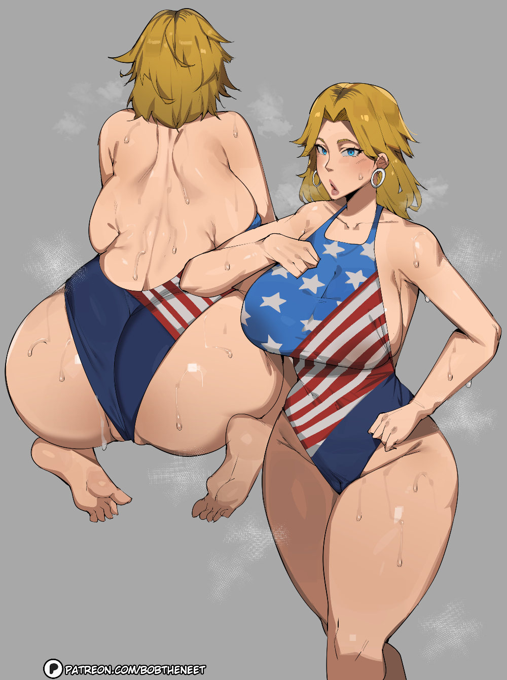 1girls 2d absurdres american_flag_bikini anus ass athletic athletic_female big_ass big_breasts big_thighs bikini blonde_hair blue_eyes blush bobtheneet breasts butt earrings fantastic_four female female_focus female_only gigantic_ass gigantic_breasts gigantic_thighs highres hoop_earrings huge_ass huge_breasts huge_thighs invisible_woman invisible_woman_(marvel_rivals) jewelry large_breasts long_hair marvel marvel_rivals milf pussy solo sue_richards sue_storm superheroine sweat sweatdrop sweating tagme thick_hips thick_thighs thighs wet wet_pussy