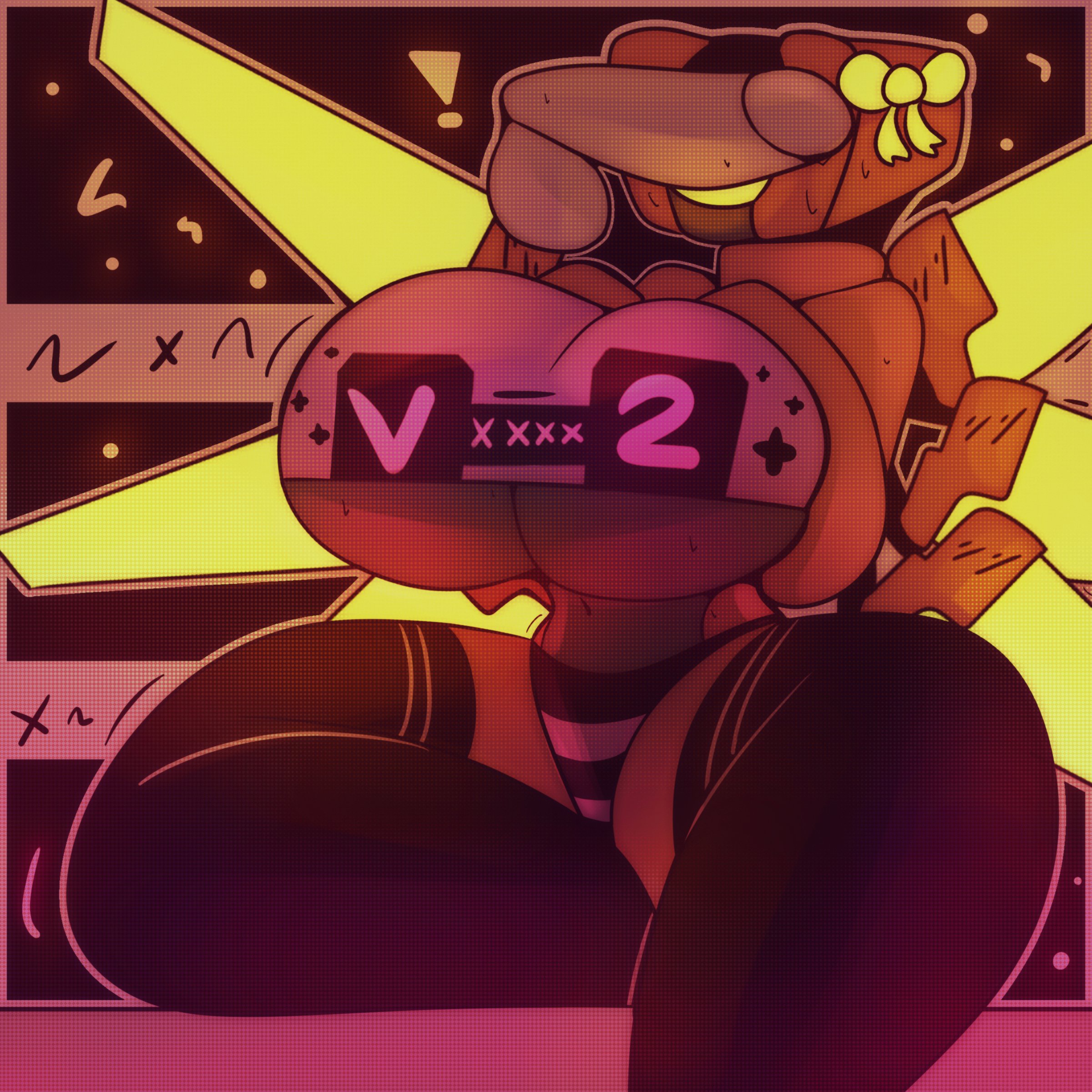 1girls, barely clothed, big breasts, big penis, breasts, breasts bigger than head, clothed, dick, female, female focus, huge breasts, ludicrousspeeds, male, panties, penis, red body, robot, robot girl, robot humanoid, solo, tagme, text, thick thighs, thighhighs, thighs, thong, ultrakill, underboob, v2 (ultrakill), wings, yellow eyes