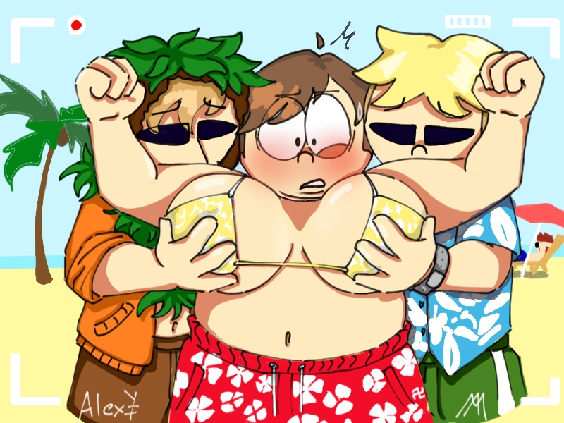 eric_cartman eric_cartman_with_tits gay_domination kenny_mccormick leopold_butters_stotch passion personality_change south_park trio_focus