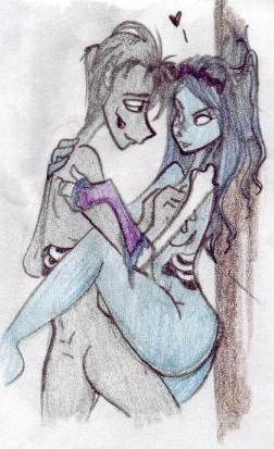 black_hair blue_hair corpse_bride emily_(corpse_bride) heart jackandsally4ever long_blue_hair long_hair spoken_heart tim_burton victor_van_dort warner_brothers zombie zombie_boy zombie_girl