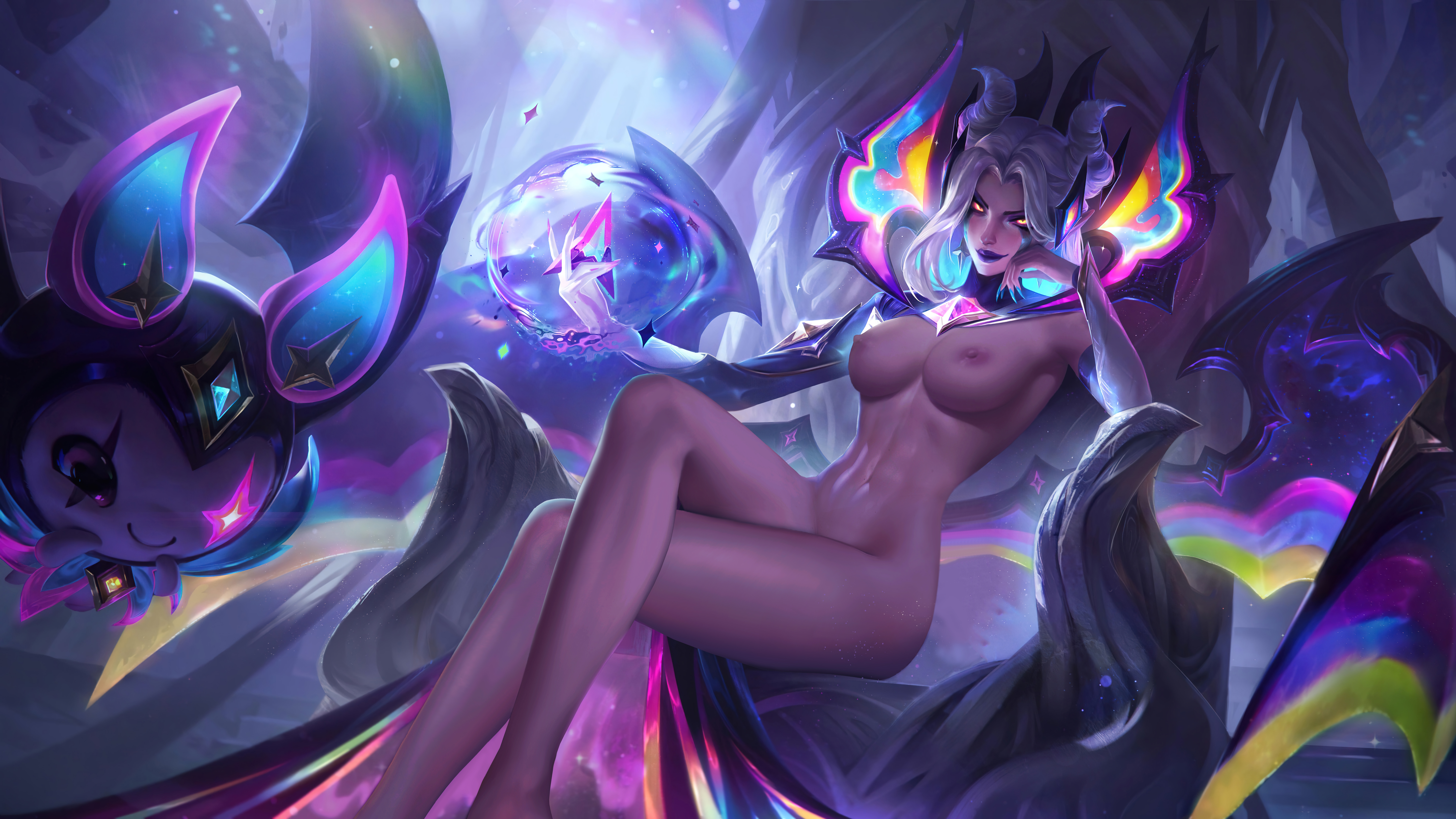 breasts, female, hi res, league of legends, morgana, nude, richtofen, star nemesis morgana, wallpaper