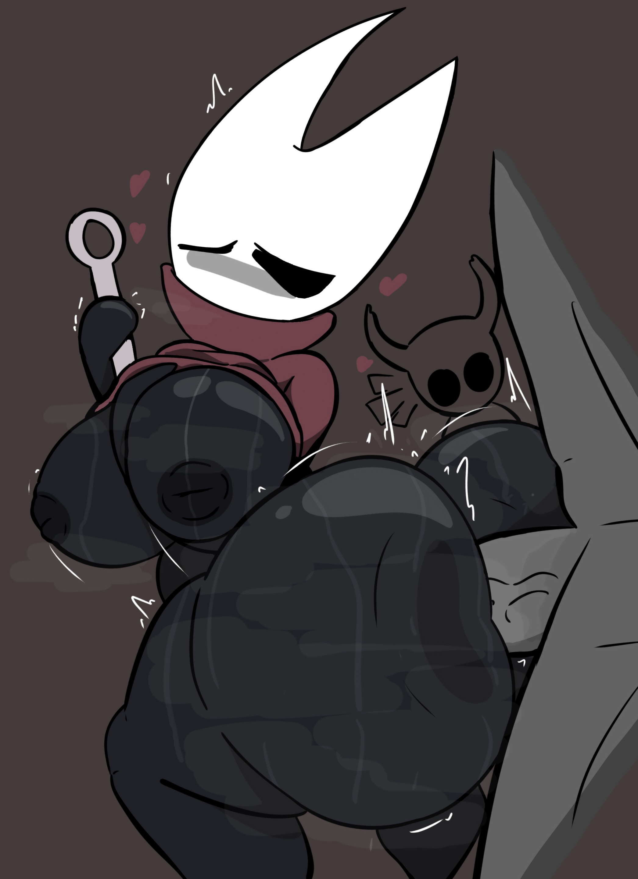 absurd res, anal, anal sex, anthro, arthropod, black body, breasts, female, genitals, hamish, heart symbol, hi res, hollow knight, hollow knight x humans, hornet (hollow knight), huamnenoughbb, insects, male, male/female, nipples, no artist signature, penetration, penis, sex, team cherry, the knight (hollow knight)