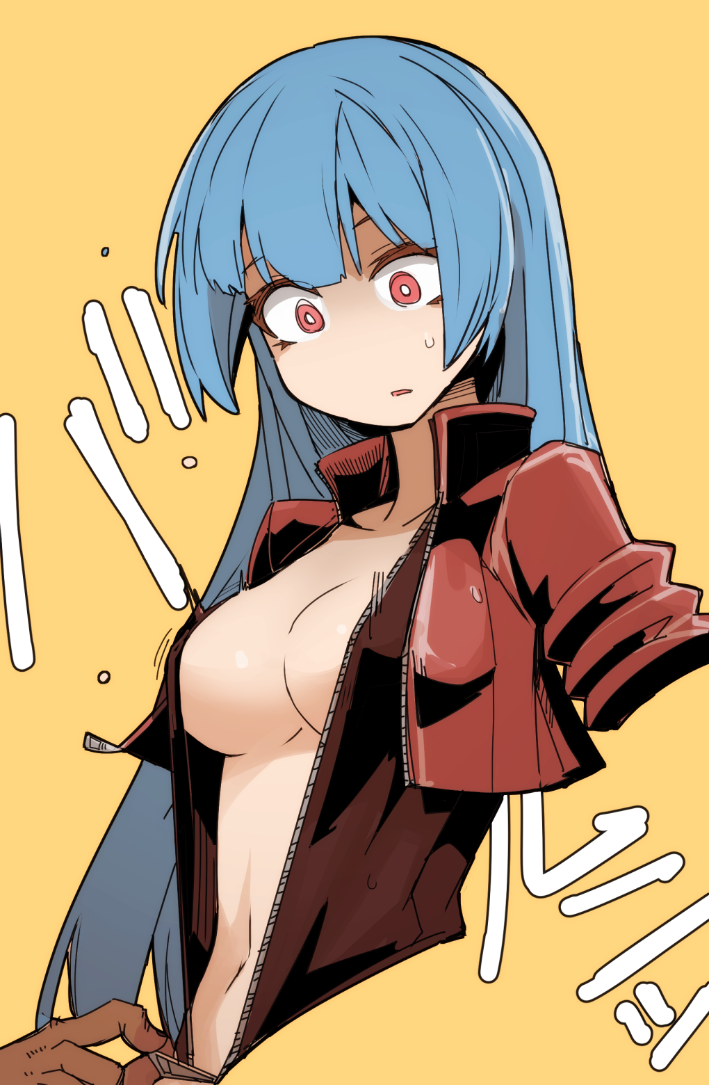 1boy 1boy1girl 1girls blue_hair bodysuit boobs boobs_out breasts breasts_out cute dark-skinned_male dark_skin exposed_breasts female hi_res high_resolution highres imminent_rape imminent_sex implied_rape inner_sideboob interracial jacket king_of_fighters kof kula_diamond leather_bodysuit leather_jacket light-skinned_female light_skin long_hair looking_down male nns_momon no_bra offscreen_character offscreen_male open_clothes open_jacket pale-skinned_female pale_skin perky_breasts pink_eyes small_breasts snk straight sweat sweatdrop teen teen_girl teenage_girl teenager the_king_of_fighters undressing unzipped unzipped_bodysuit unzipping very_high_resolution