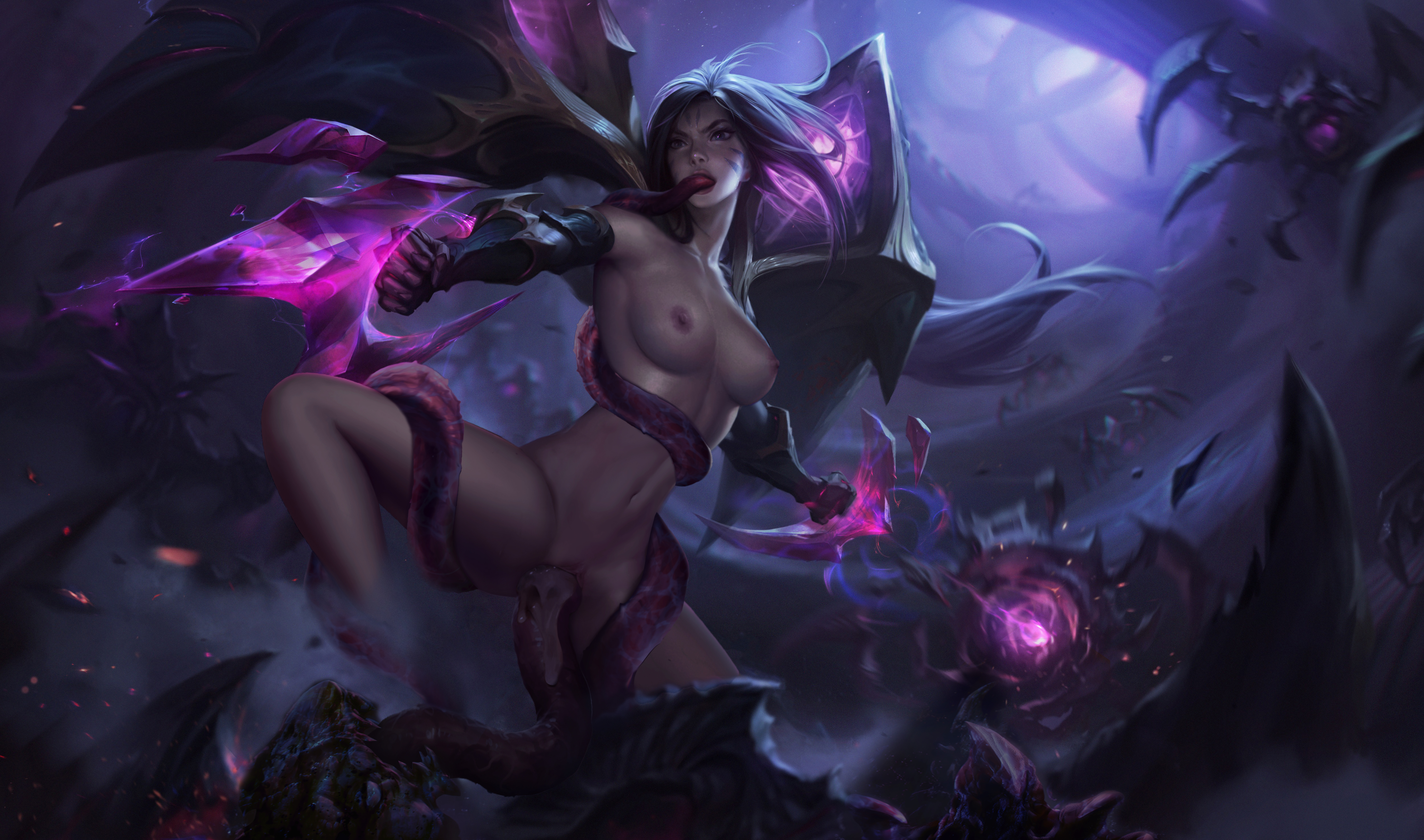 cum, cum in pussy, cum inside, female, kai'sa, league of legends, monster, pussy, rape, raped, richtofen, tentacle