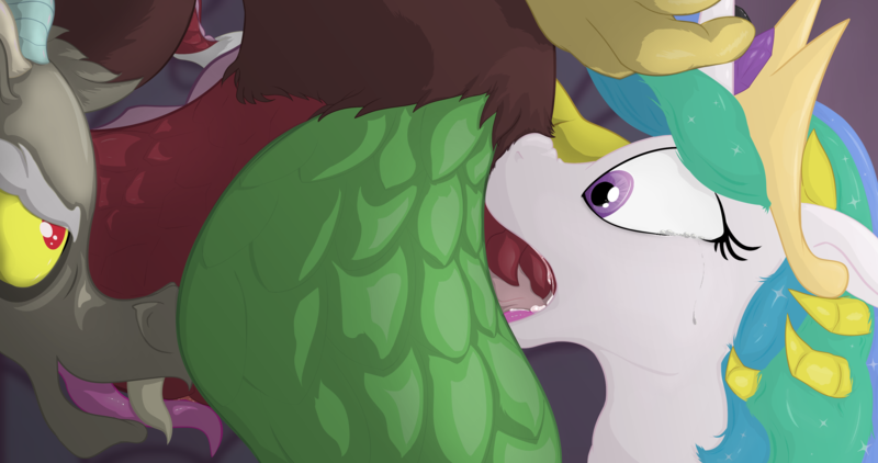 1boy 1girls alicorn anal antlers autoanilingus autorimjob autorimming crying cum cum_in_mouth cum_inside deepthroat discord_(mlp) draconequus equine eyelashes fellatio female feral friendship_is_magic fur furry hair horn interspecies licking male mammal masturbation multicolored_hair my_little_pony myfriendsmustntknow_(artist) oral penetration penis princess_celestia_(mlp) red_eyes rimjob sex straight tears tongue tongue_out white_fur wings