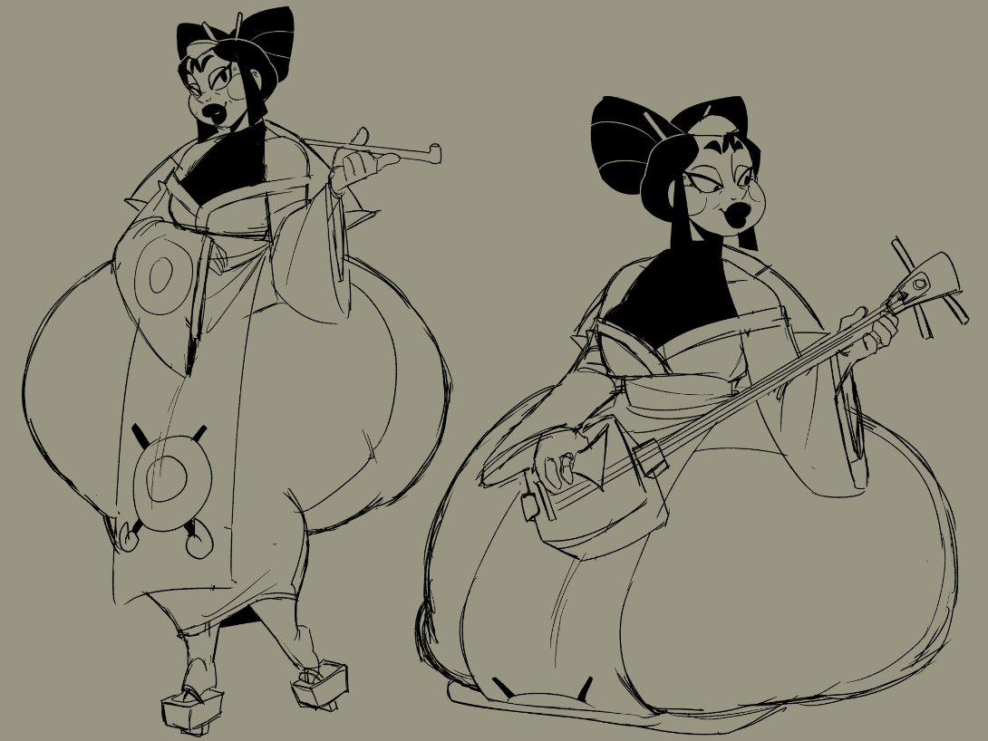 ass, brawl stars, dress, elpiromanias, fat ass, female, hips, japanese clothes, kaze (brawl stars), kimono, playing instrument, relaxing, smoking, thick thighs, wide hips