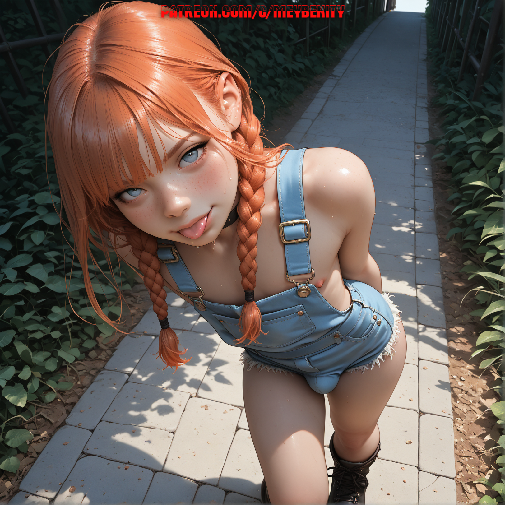 1boy, ai generated, bulge, femboy, looking at viewer, male, meybekity, nipples, otoko no ko, solo, trap, yaoi
