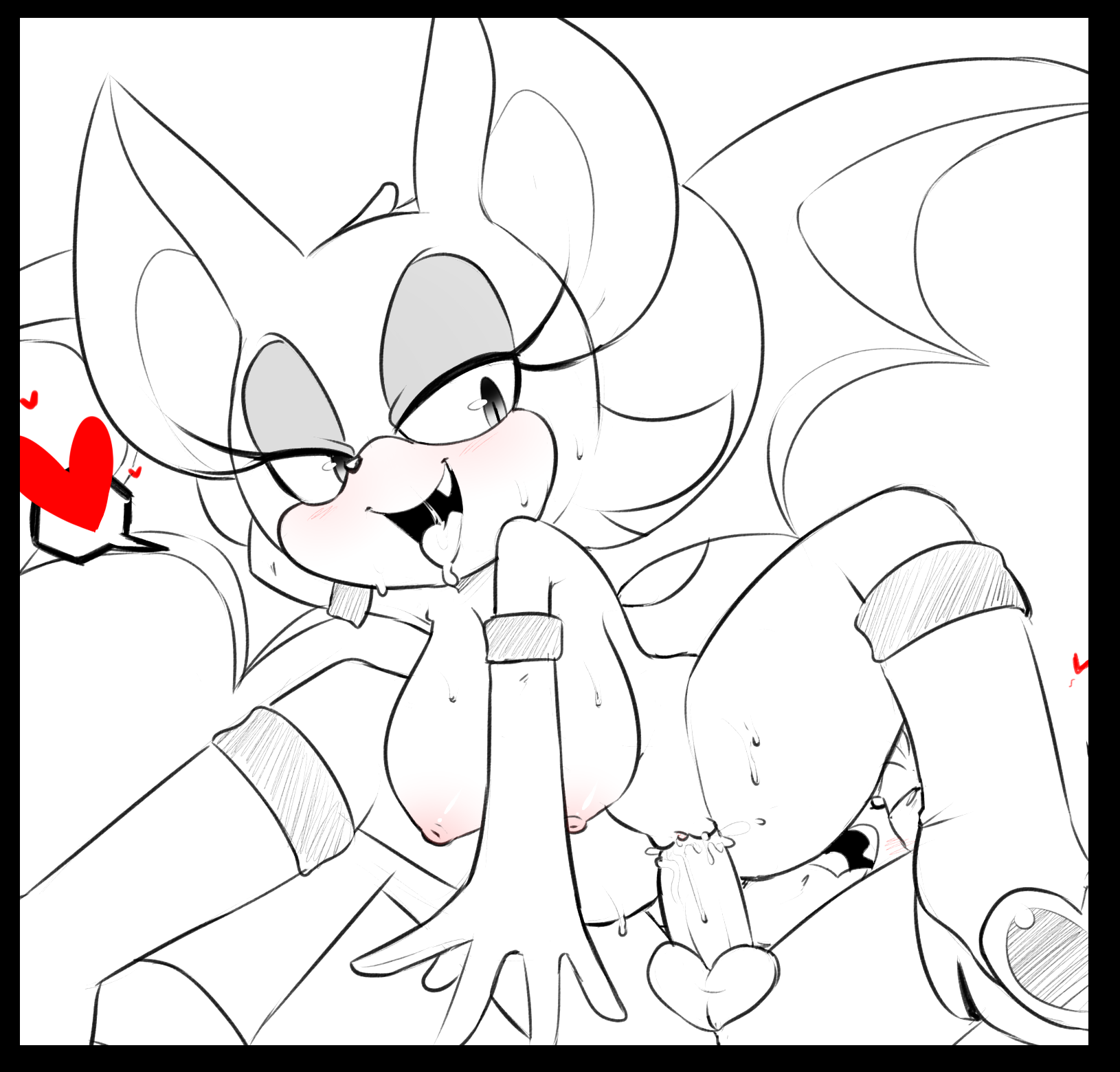 2016, anthro, areola, armwear, bat, bedroom eyes, big breasts, black nose, blush, boots, breasts, canine, clothing, duo, erection, eyelashes, female, footwear, fox, fur, gloves, half-closed eyes, hearlesssoul, heart, huge breasts, looking back, male, mammal, navel, nipples, nude, open mouth, penis, pussy, pussy juice, rouge the bat, seductive, sega, sex, sonic (series), sonic the hedgehog (series), straight, sweat, tails, tails the fox, tongue, tongue out, video games, wings