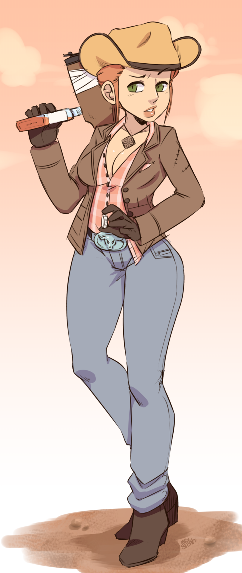 1girls, cleavage, fallout, fallout new vegas, female, rose of sharon cassidy, whiskey, whiskey bottle