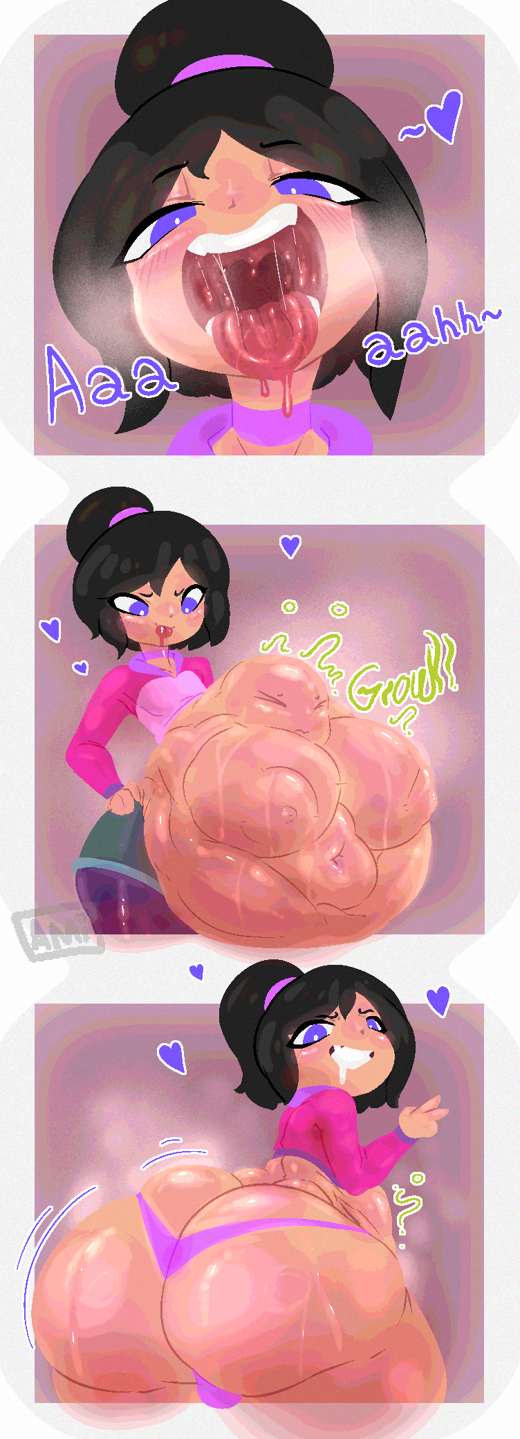ass expansion, big breasts, breasts, cami gz, camigz, digestion, female, huge breasts, massive breasts, mawshot, oral vore, same size vore, sequence, soft vore, tight belly, vore, vore belly