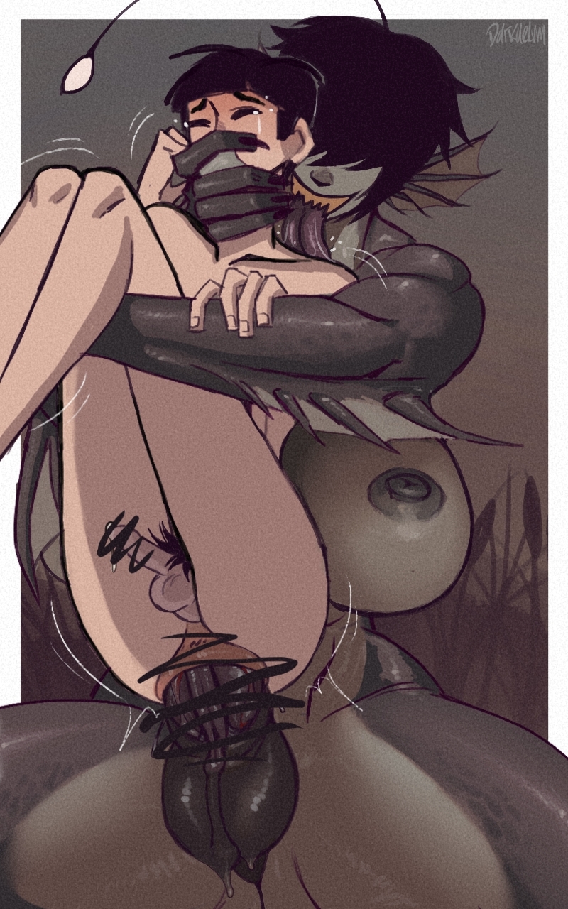 1boy, 1futa, anal, anal penetration, anal sex, breasts, censored, darkaelvm, female, from behind position, futa on male, futanari, ineffective censorship, intersex, large breasts, larger futa, male, monster girl, sex, size difference, smaller male