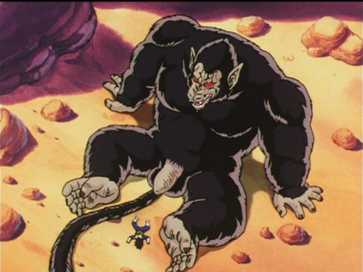 ape balls dragon_ball dragon_ball_z duo flaccid male male_only mammal oozaru penis pointy_ears primate red_eyes renachos son_gohan vegeta