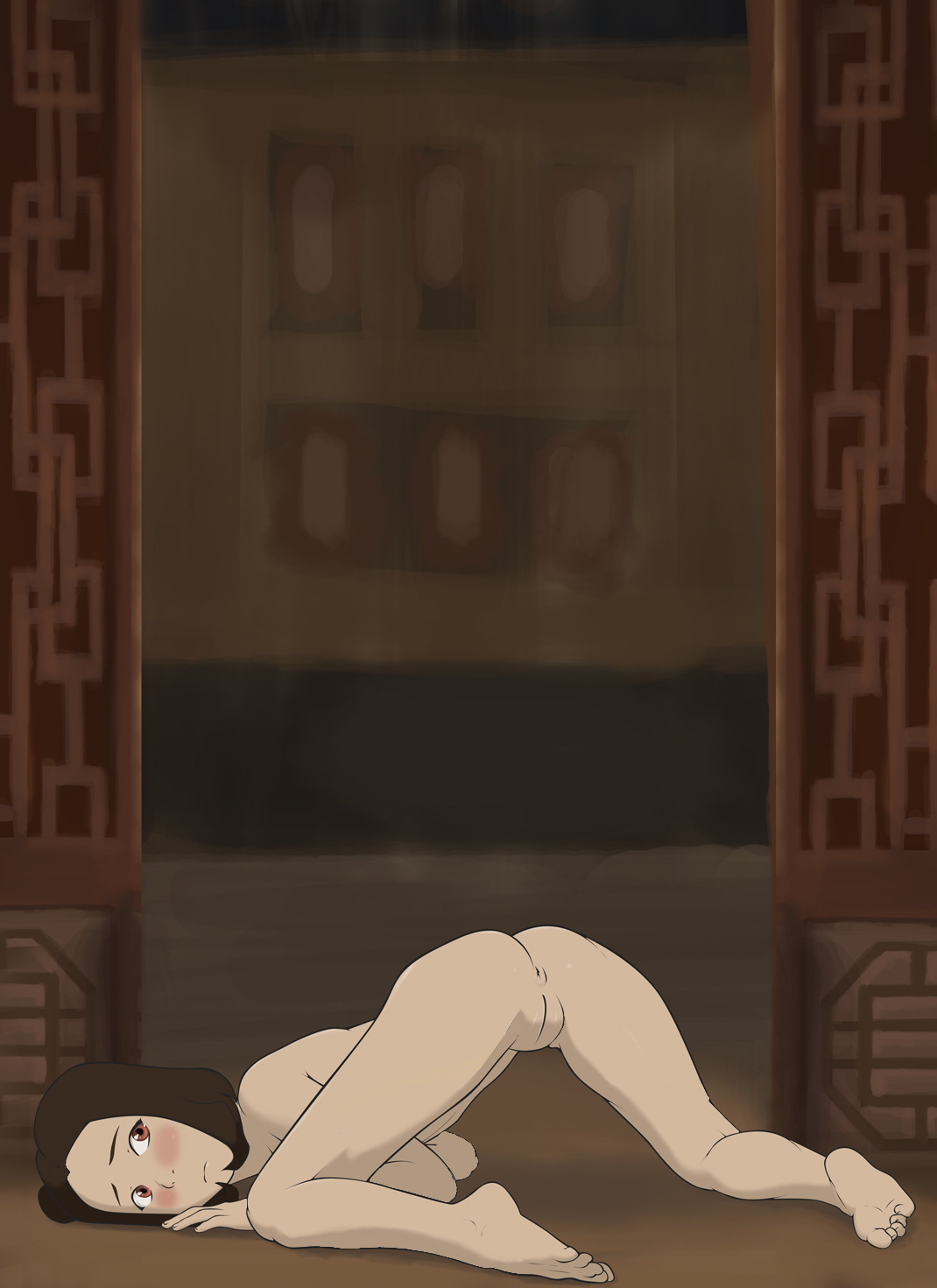 1girls, air nomad, anaxus, anus, ass, avatar the last airbender, blush, edited, female, female only, human, jinora, naked, nickelodeon, nude, pussy, short hair, solo, the legend of korra, young