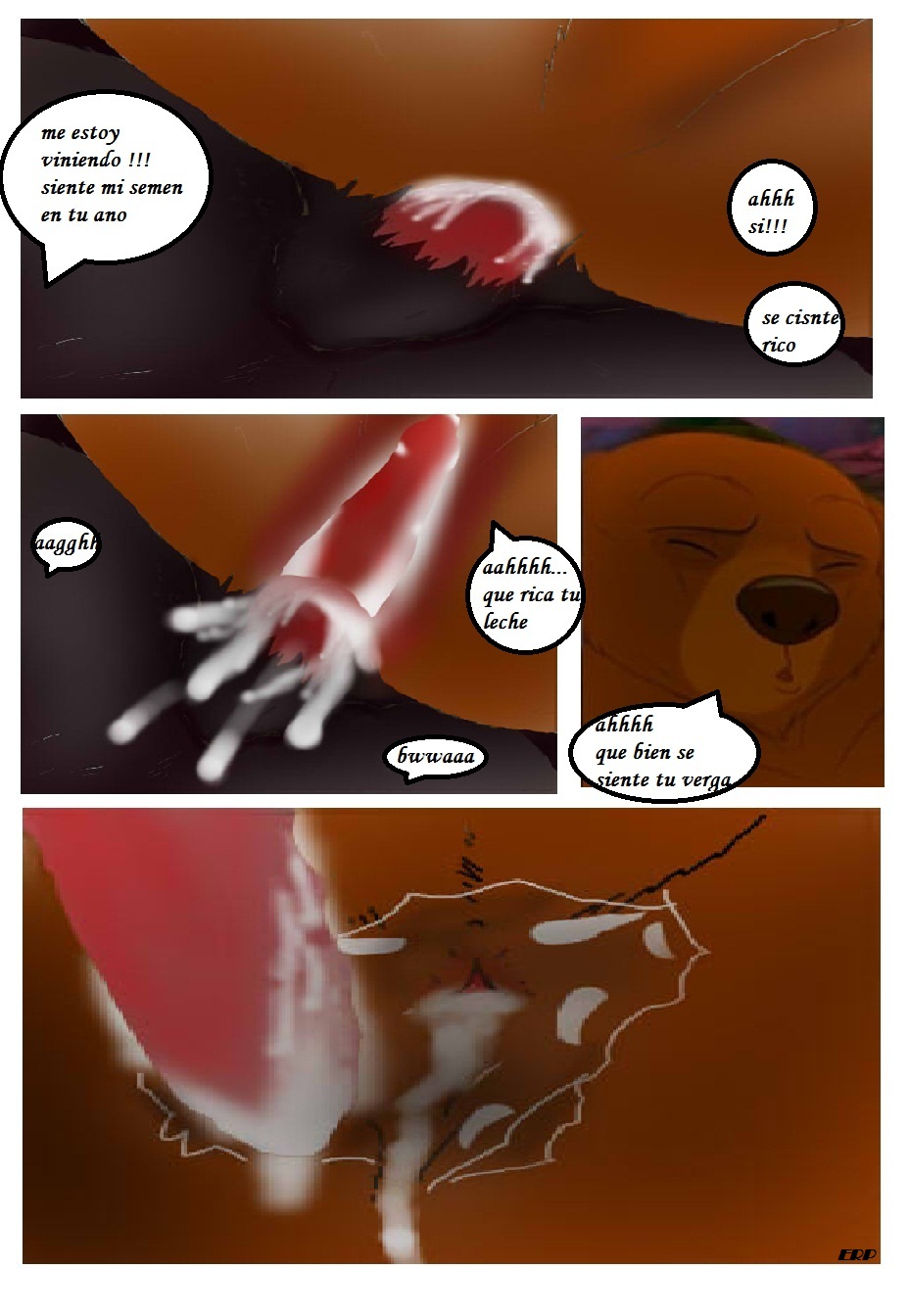 bear brother brother_bear comic disney feral feral_on_feral gay kenai kenai_x_tug male_only mammal penis sibling tug