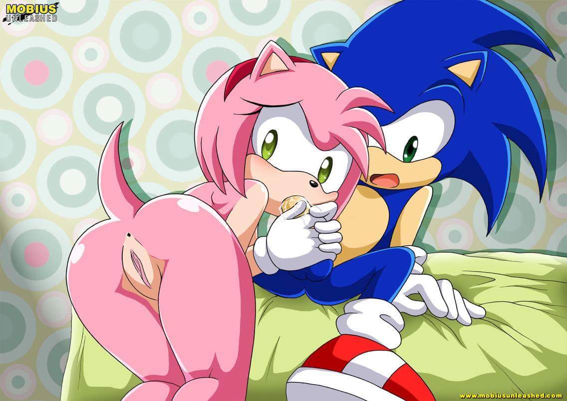 amy rose, anthro, anus, ass, balls, bbmbbf, big ass, black nose, blue fur, blush, clothing, cum, cum in mouth, cum inside, duo, exposed torso, eyelashes, fellatio, female, footwear, fur, furry, gloves, green eyes, hairband, handwear, hedgehog, male, mobius unleashed, mostly nude, nude, oral, palcomix, penis, pink fur, pink hair, pussy, rose, sega, shoes, sonic (series), sonic the hedgehog, sonic the hedgehog (series), straight, tail