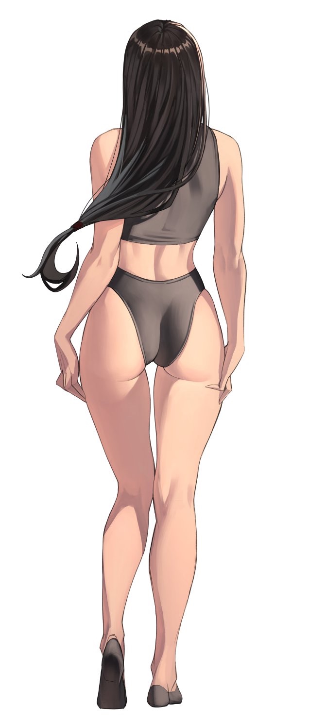 ass, female, final fantasy vii, legs, muscular female, temoc, thighs, tifa lockhart, toned female