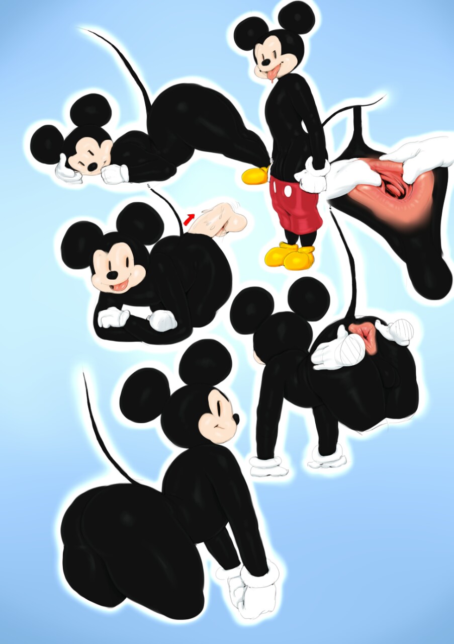 anal anus ass balls disney femboy gay male male_only mickey_mouse moonrze penis presenting spread_anus spread_ass yaoi