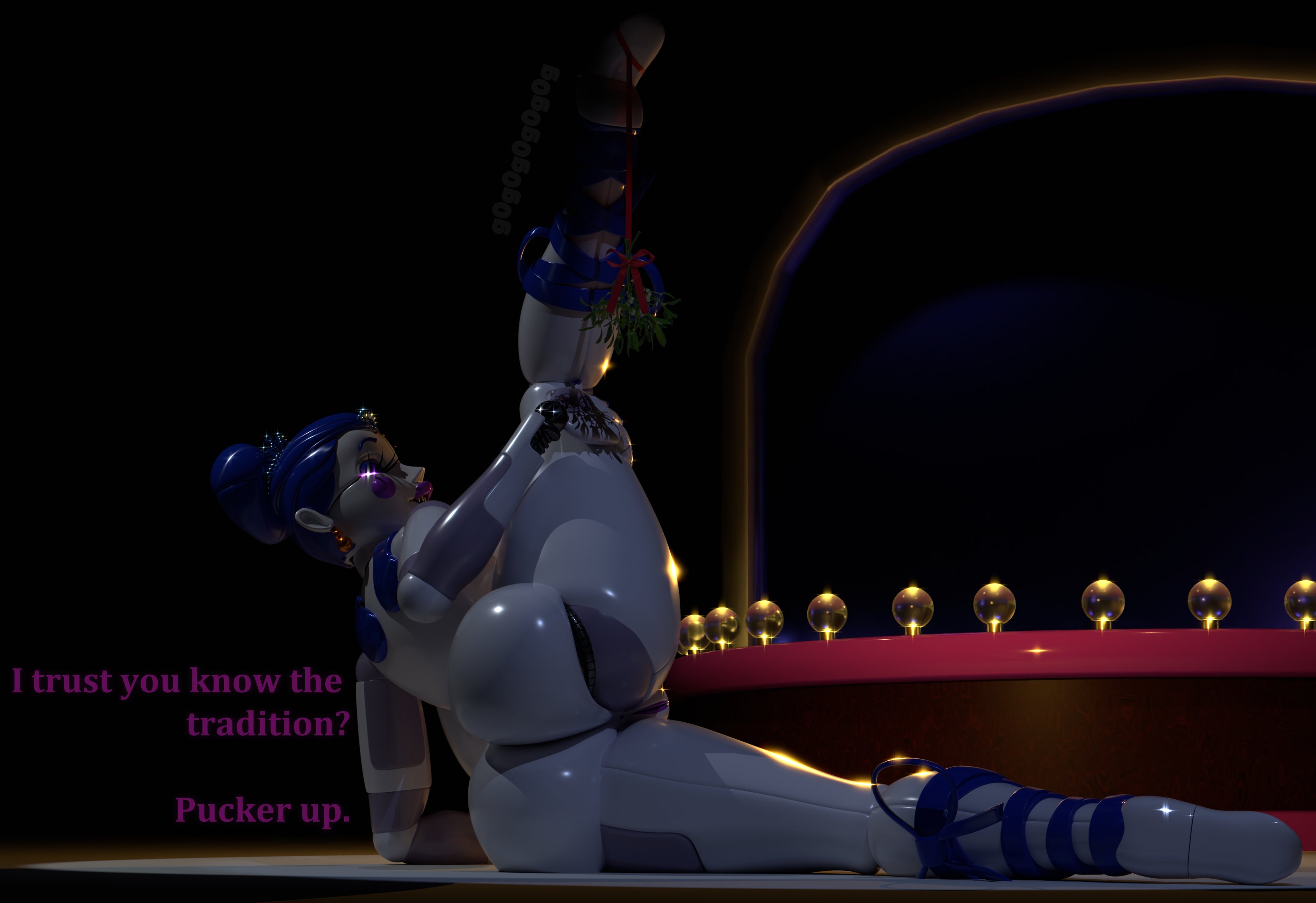 1girls, 3d, animatronic, ass, ballora, ballora (cosmic trance), ballora (fnafsl), big ass, cosmic trance, dialogue, female, five nights at freddy's, five nights at freddy's: sister location, flexible, g0g0g0g0g0g, legs up, robot, robot girl, robot humanoid, solo, solo female
