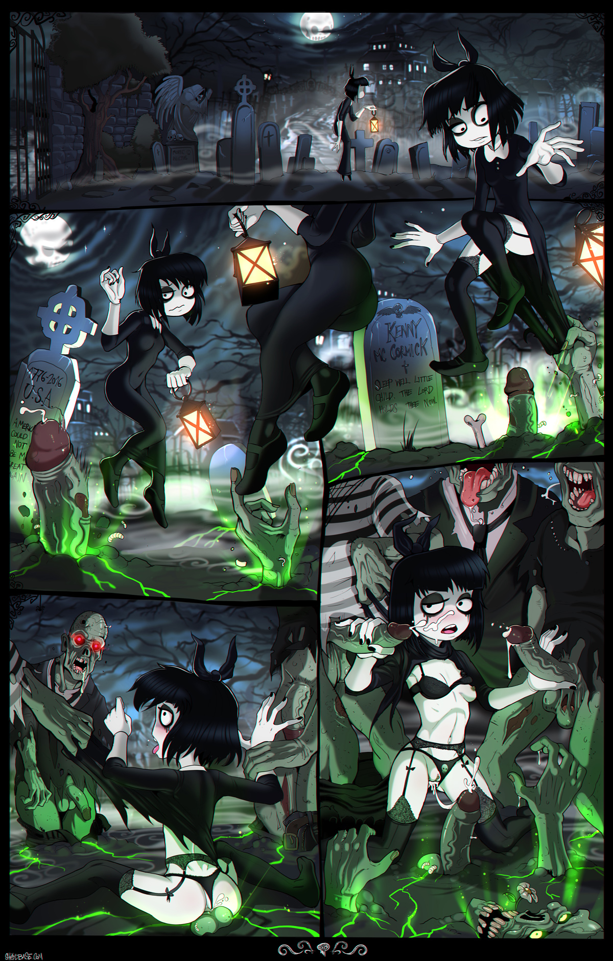1girls, anal, anal insertion, anal penetration, anal sex, ass, comic, creepy susie, cum, cum in ass, cum on face, female, gangbang, garter straps, handjob, male, multiple boys, multiple females, multiple girls, multiple males, shadman, straight, tagme, the oblongs, zombie