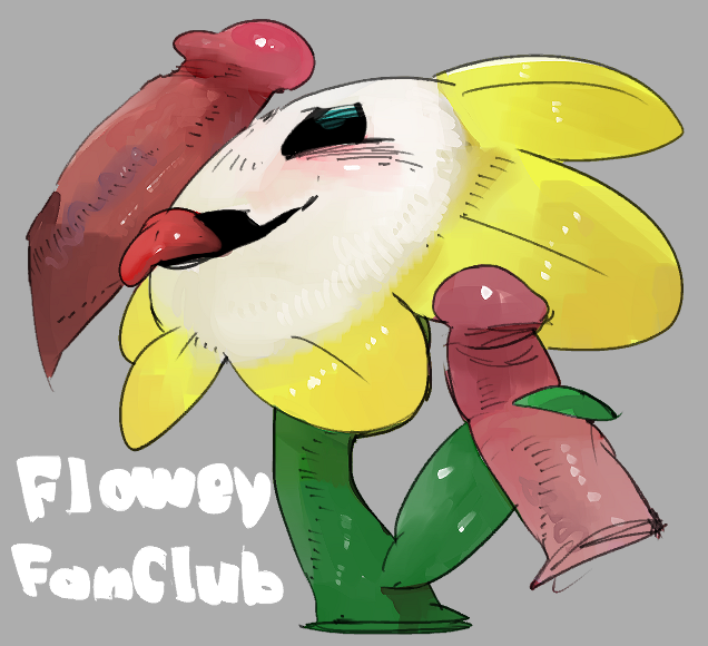 blowjob blush disembodied_penis fellatio flora_fauna flowey_the_flower handjob human liteu male mammal oral penis plant sex solo_focus undertale video_games