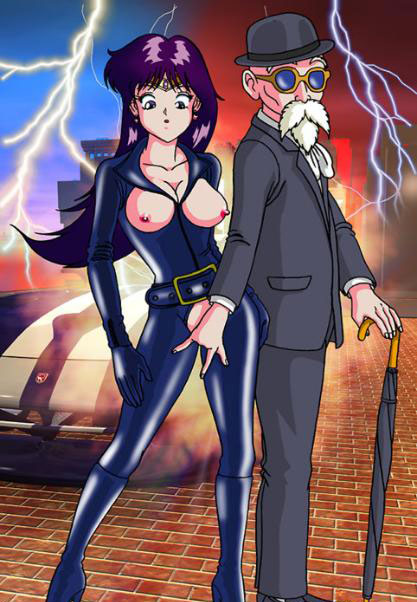 bishoujo_senshi_sailor_moon breasts car color crossover dragon_ball dragon_ball_z electricity female fingering hair hat human insertion lightning long_hair male master_roshi mmario_grant mmg nipples purple_hair rei_hino sailor_mars standing straight straight_hair