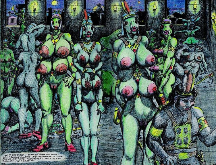 a_princess_of_mars alien ass breasts comic edgar_rice_burroughs female green_martian hair human james_killian_spratt john_carter male mammal melee_weapon nude pubes pussy spread_legs spreading standing sword traditional_media_(artwork) weapon