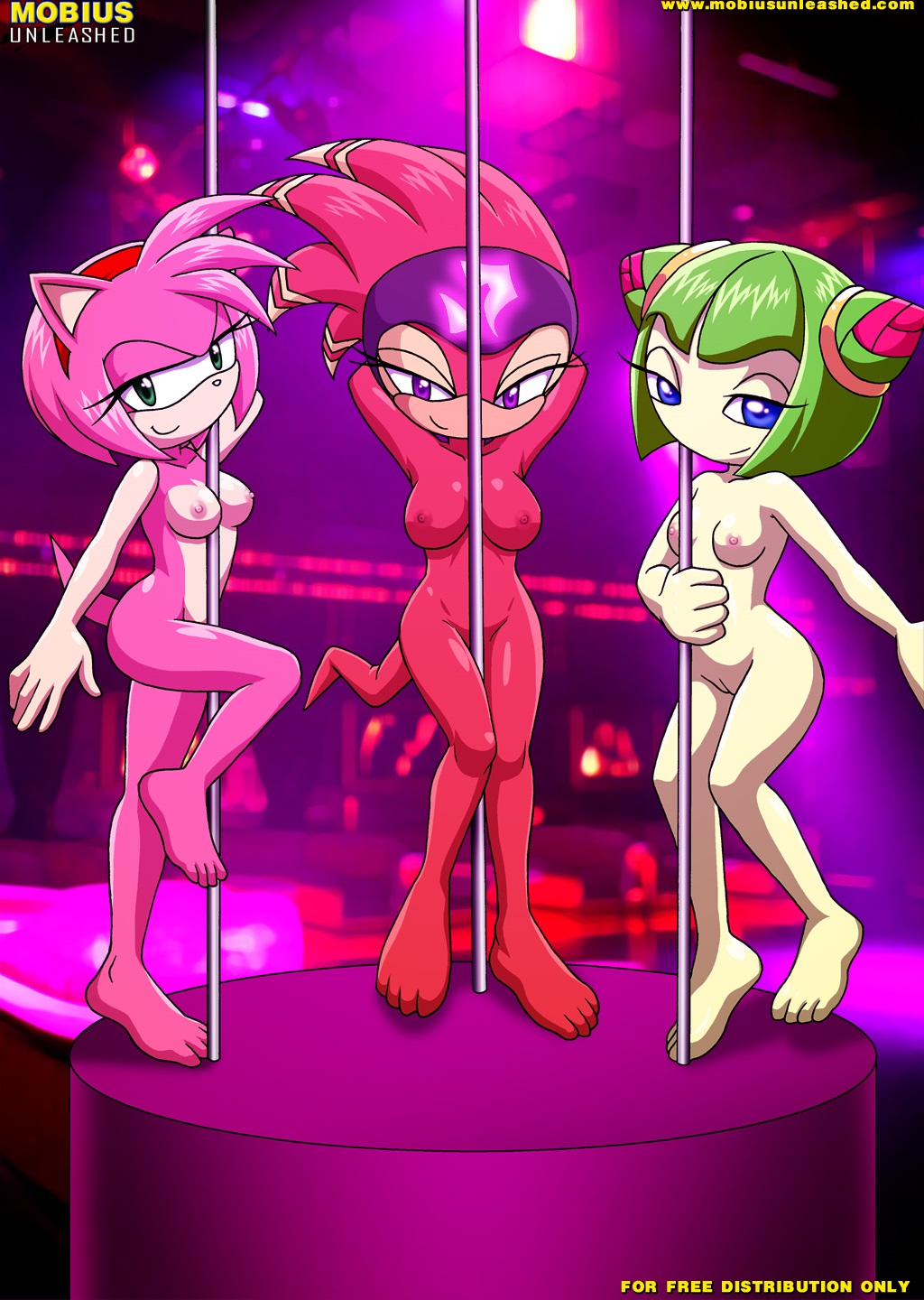 alien, amy rose, bbmbbf, cosmo the seedrian, echidna, female, hedgehog, interspecies, mobius unleashed, palcomix, pole, pole dancing, seedrian, sega, shade the echidna, sonic (series), sonic chronicles: the dark brotherhood, sonic the hedgehog (series), sonic x, strip club, stripper pole