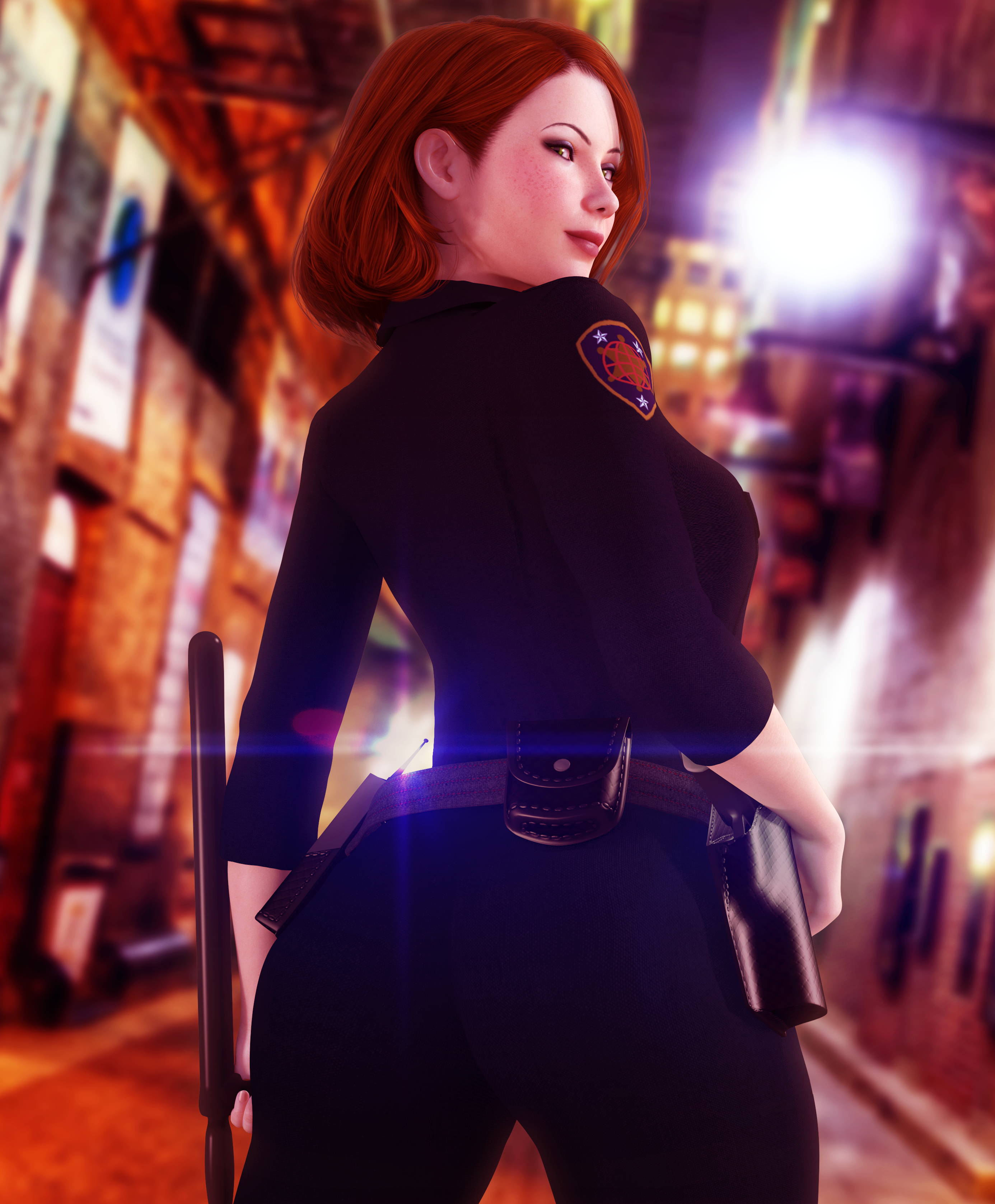 1girls, 3d, female, female only, freckles, keara riverdance, original, original character, rasmus-the-owl, red hair, solo, solo female