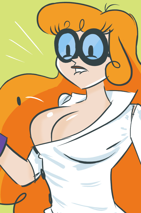 1girls artist_request canon_genderswap cartoon_network cleavage curvy dexter dexter's_laboratory dextra erect_nipples female glasses huge_areolae huge_ass huge_breasts orange_hair puffy_nipples red_hair rule_63 thick_lips voluptuous wide_hips