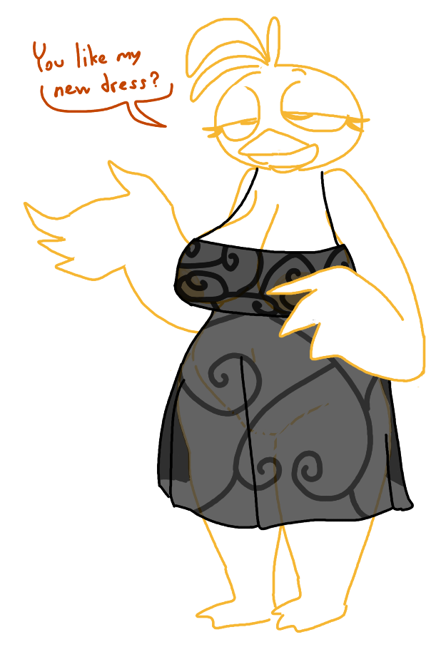 avian bird breasts camisole chicken clothing dialogue five_nights_at_freddy's five_nights_at_freddy's_2 half-closed_eyes nightgown nipples pussy solo text the_weaver toy_chica_(fnaf) translucent video_games