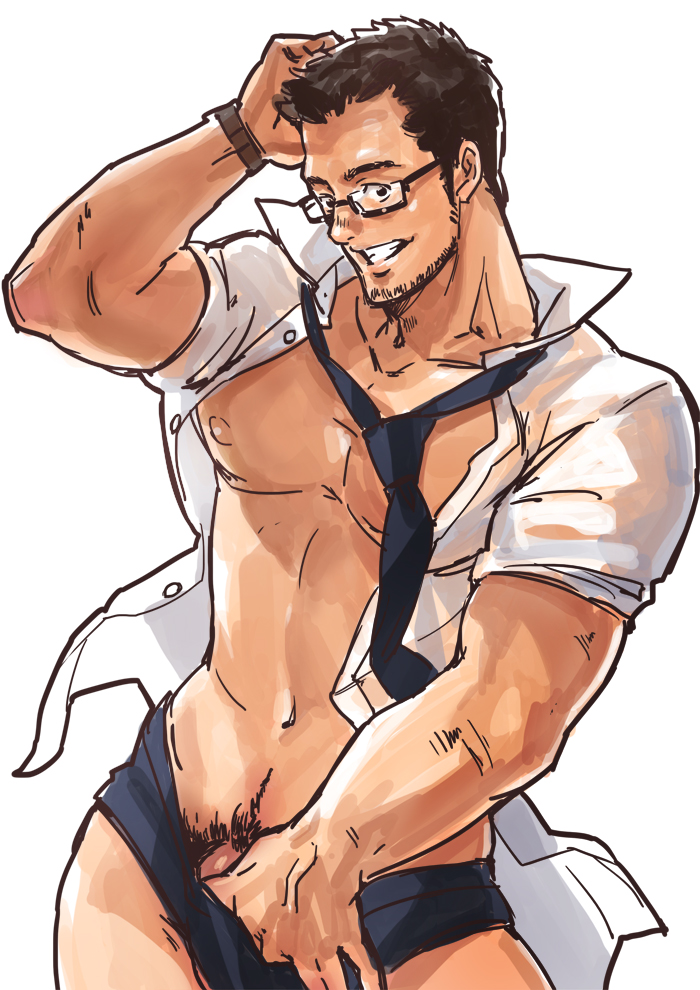 329 bara gay glasses muscle source_removed tie underwear