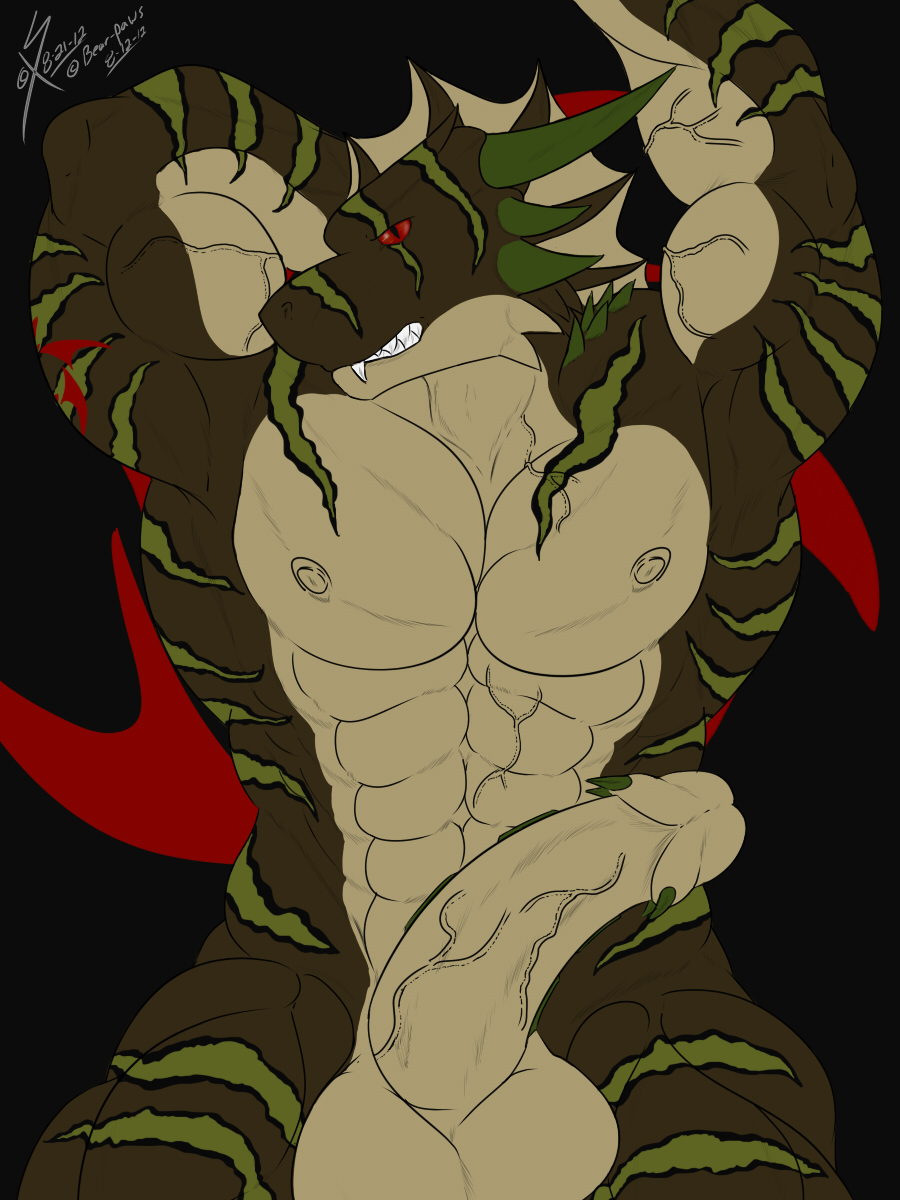 barbed_penis barbs demon erection lizard male male_only monster penis saixyuniz-xynz scalie solo unktehila