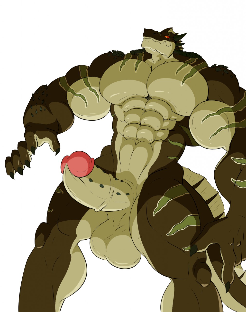 balls demon erection lizard makeembig male male_only monster penis scalie solo standing unktehila