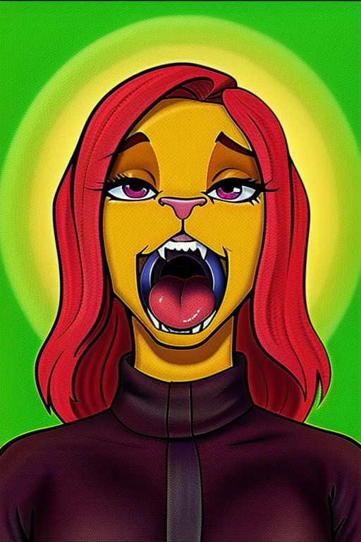 fangs feline female gag gag_ring lioness open_maw open_mouth teeth