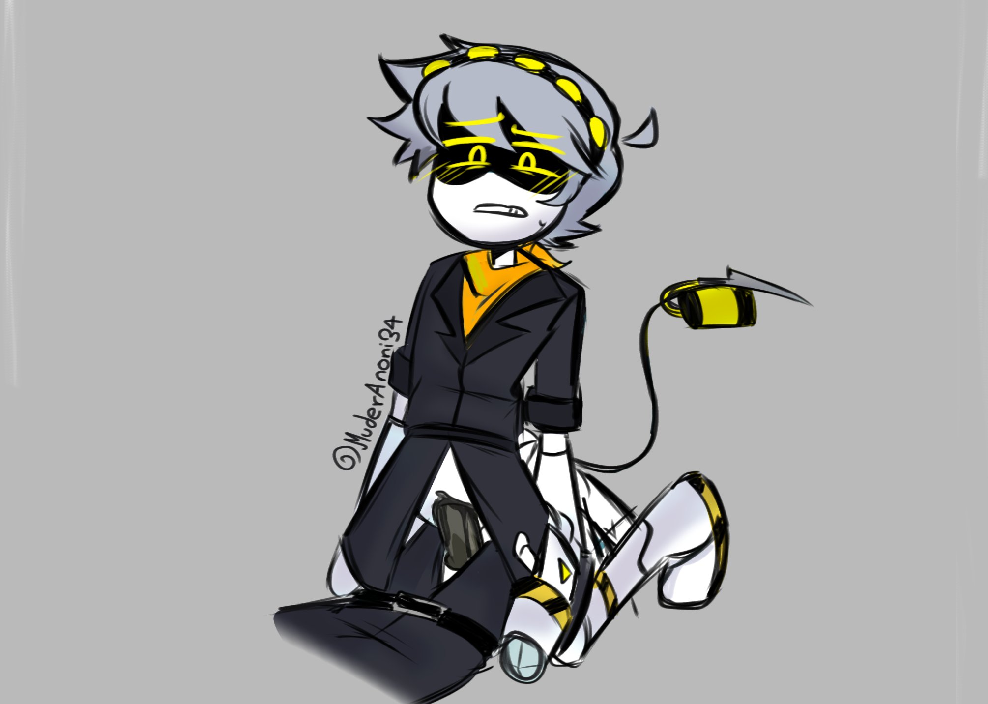 blush, cuntboy, cuntboy/male, disassembly drone, dominant male, gay, gay sex, glitch productions, heyfrisk, intersex, male, male only, male penetrating, murder drones, murderanony34, n (murder drones), no human, oc, penetration, pussy, robot, robot boy, robot male, serial designation kaleb, serial designation n, tagme, trans male, trans man, twink, white body, white hair, yaoi, yellow eyes