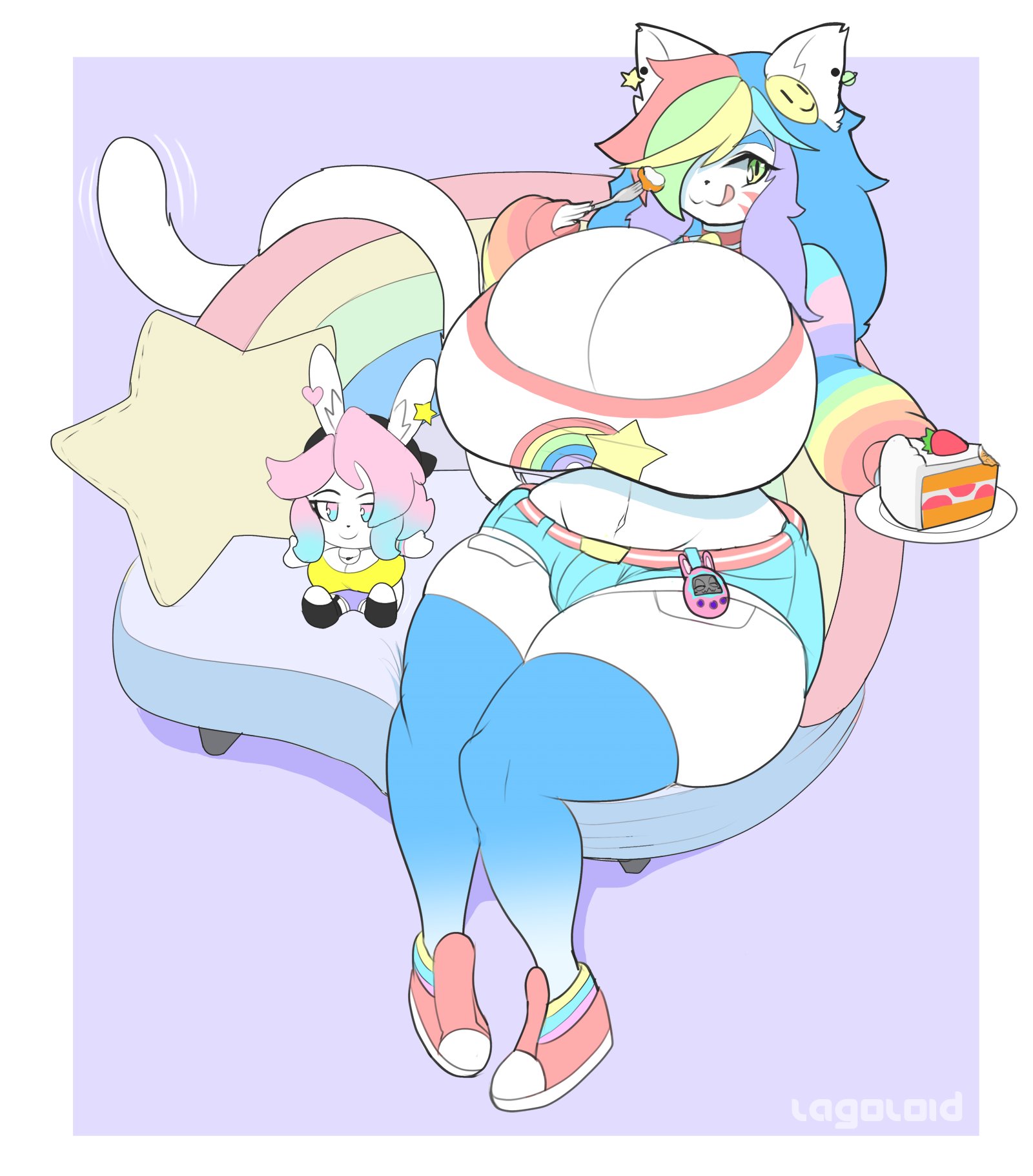 big breasts, breasts, busty male, character doll, cleavage, finley (theycallhimcake), furry, huge breasts, male, male with breasts, peanut butter (theycallhimcake), thick thighs, wide hips