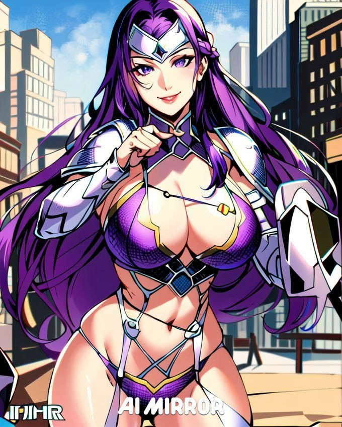 1girls ai_generated ai_mirror big_breasts breasts_bigger_than_head purple_hair sexy.ai wonder_woman_(cosplay)