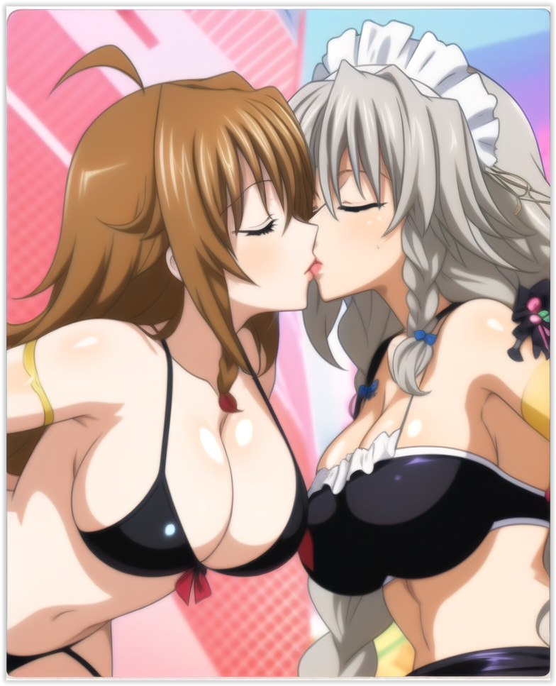 2milfs 2women ai_generated flirting grayfia_lucifuge high_school_dxd kissing lesbian_couple lesbian_kiss lesbian_sex lovers venelana_gremory yuri yuri yuri