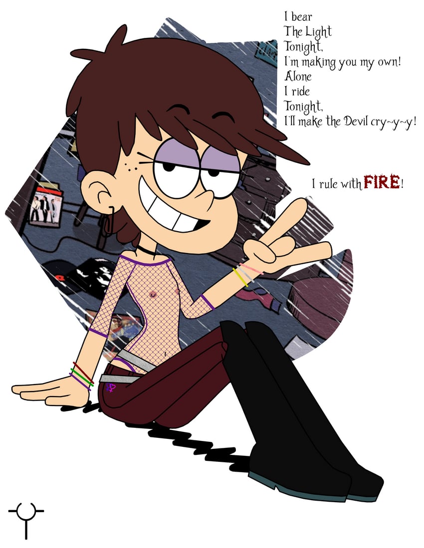1girls, accurate art style, breasts, brown hair, female, female focus, female only, luna loud, nickelodeon, small breasts, smile, smile at viewer, smiley face, the loud house