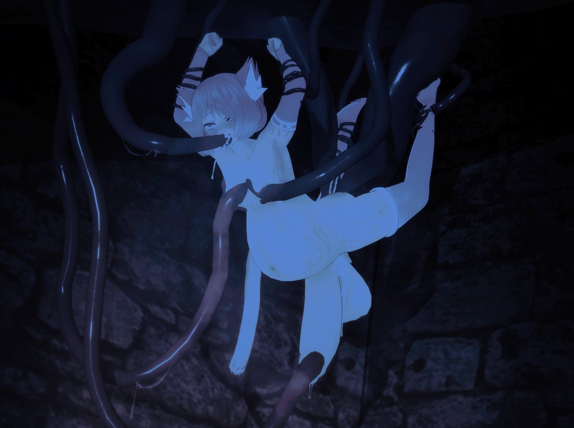3d, adrian (tightertemp), ahe gao, balls, bound, bound arms, bound legs, breasts, cat boy, cat ears, cat tail, cumflated belly, cumflation, dripping cum, futa urethral insertion, futanari, held up, huge cock, hung bottom, hung trap, hyper penis, impregnation, inflation, intersex, koikatsu, looking back, male, male pregnancy, milking breasts, milking penis, milking tentacles, mind break, penile urethral insertion, penis, pregnancy, pregnant, pregnant belly, pregnant male, raped, raped by monster, seedbed, stone wall, suspension, sweat, tentacle, tentacle in ass, tentacle penetration, tentacle rape, tentacle sex, tightertemp, twink, urethral insertion