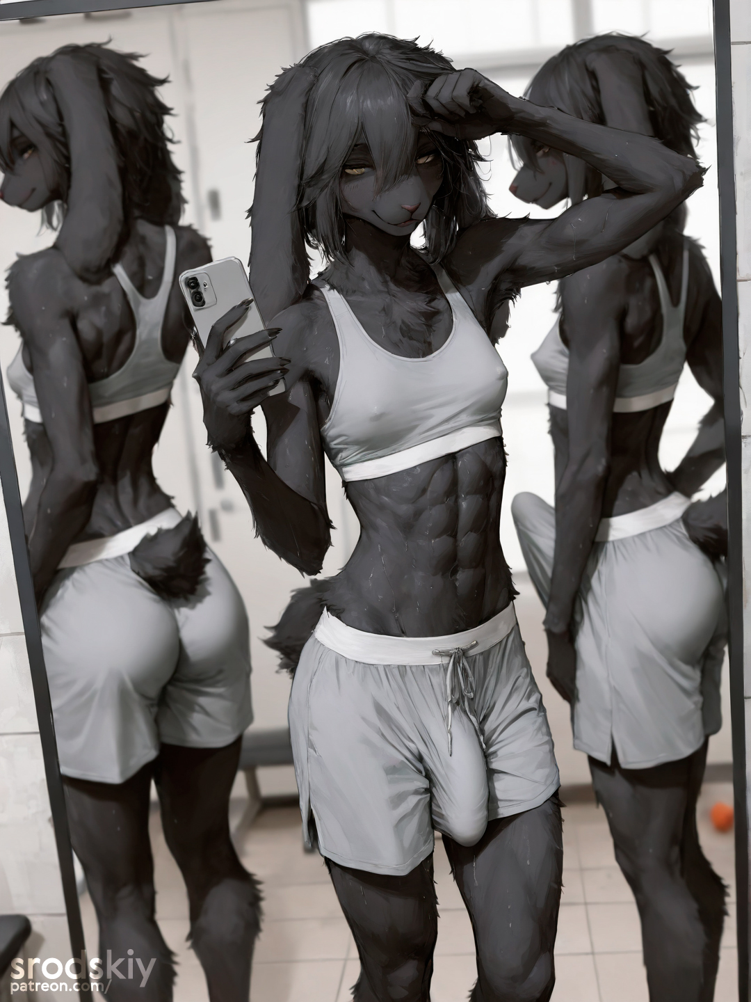 1girls, ai generated, ass, big penis, female, femboy, futanari, intersex, male, mature female, multiple views, original character, penis, sports bra, srodskiy, tagme, vulgar