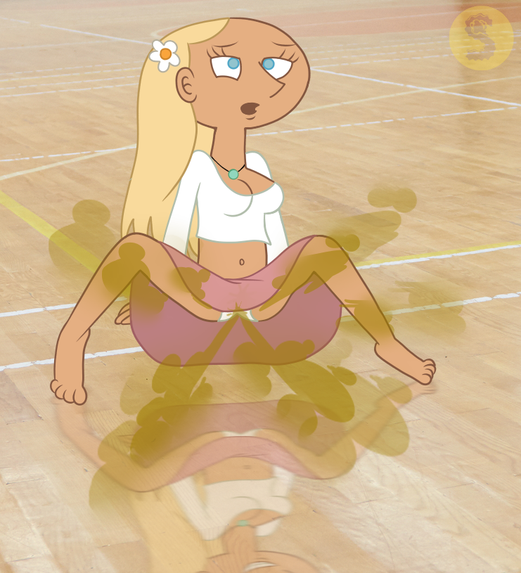 1girls 2025 4_fingers 4_toes barefoot bellybutton blonde_female blonde_hair blue_eyes cleavage colored colored_outline fart fart_fetish farting female flower_in_hair gym long_hair long_hair_female miracle_grohe nervous onomatopoeia photo_background photorealistic pink_skirt reflection relieved sit_down_shut_up sitting smiling solo_female solo_focus spread_legs stinkify style_parody tank_top upskirt watermark white_panties white_shirt white_skin