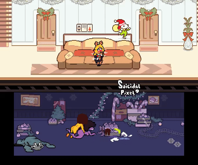 1nonbinary 2girls basement couch deer deer_girl deltarune deltarune_chapter_4 digital_media_(artwork) furry human kris_(deltarune) noelle_(deltarune) noelle_holiday nonbinary nonbinary_(lore) onomatopoeia penetration penetration_from_behind pixel_animation pixel_art scalie suicidalpixel susie_(deltarune) tagme undertale undertale_(series)
