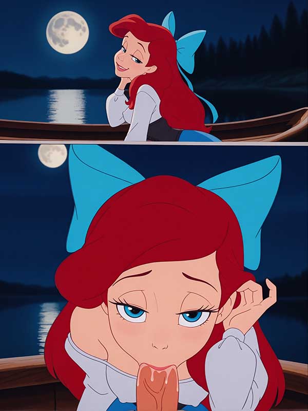 ai_generated ariel ariel_(the_little_mermaid) bedroom_eyes blowjob disney disney_princess nintendero on_model pov the_little_mermaid the_little_mermaid_(1989_film)