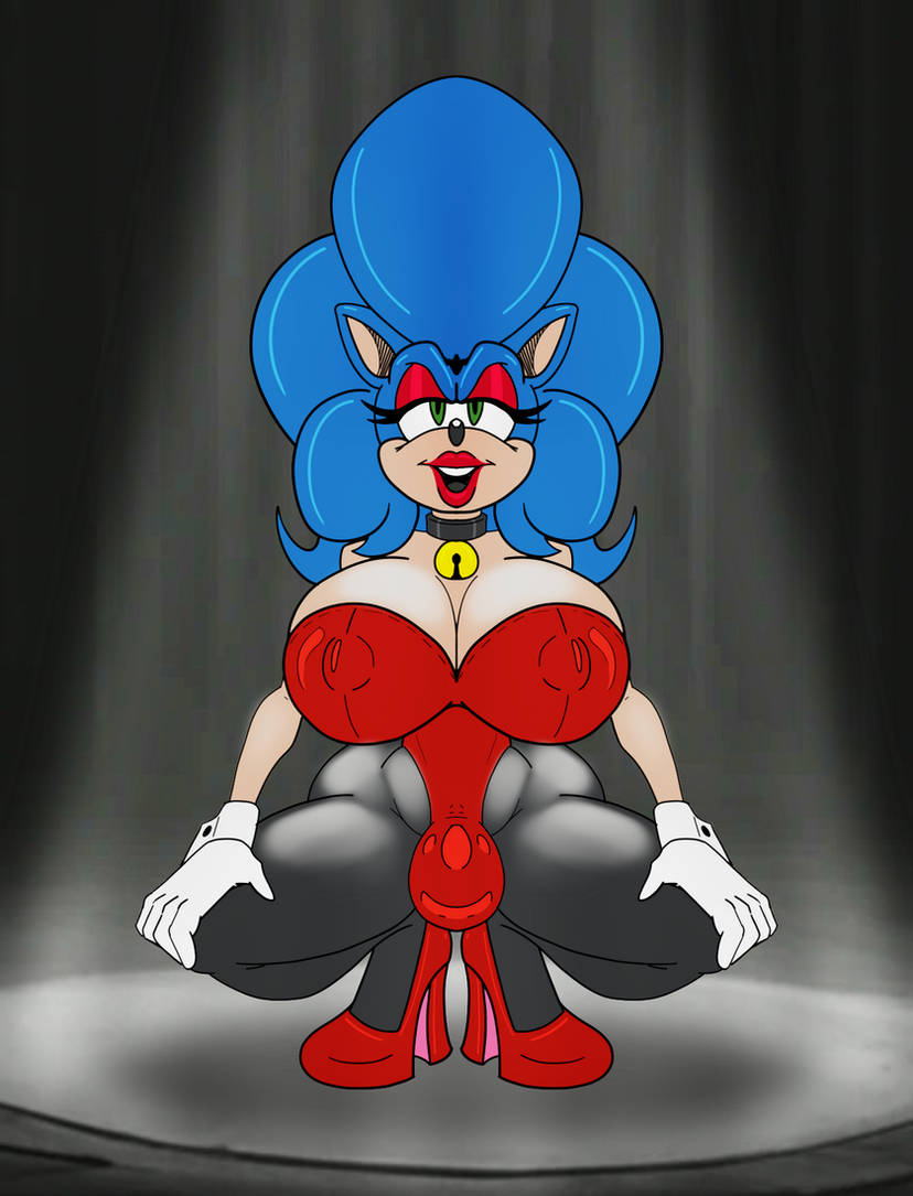 1futa anthro bimbofication bulge dickgirl furry futa_only futanari high_heels leotard mrblack1986 pantyhose rule_63 sonic_(series) sonic_the_hedgehog squatting