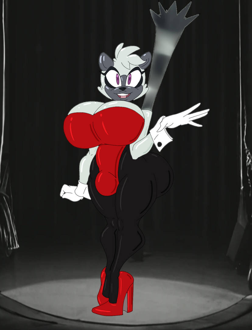 bulge dickgirl furry futanari high_heels huge_breasts leotard mrblack1986 pantyhose sonic_(series) tangle_the_lemur